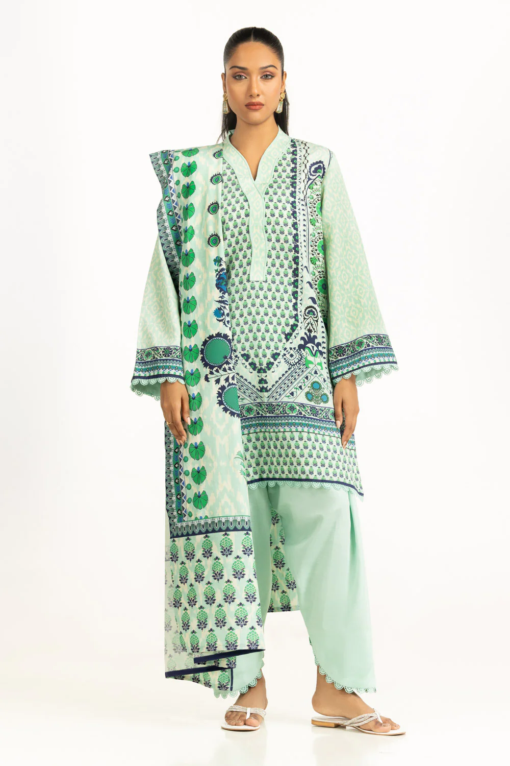 3PC Viscose Khaddar Printed Suit