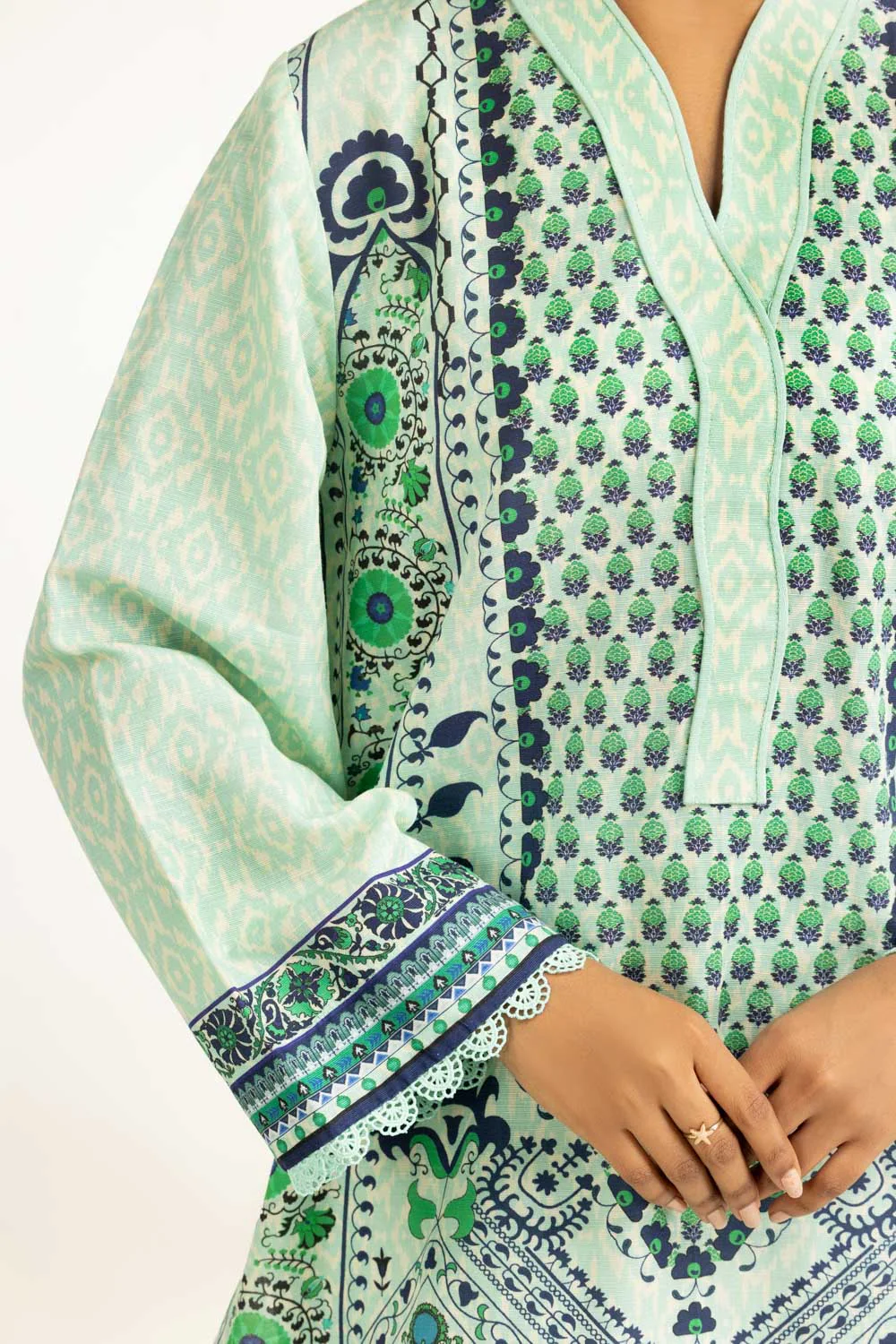 3PC Viscose Khaddar Printed Suit - Image 2