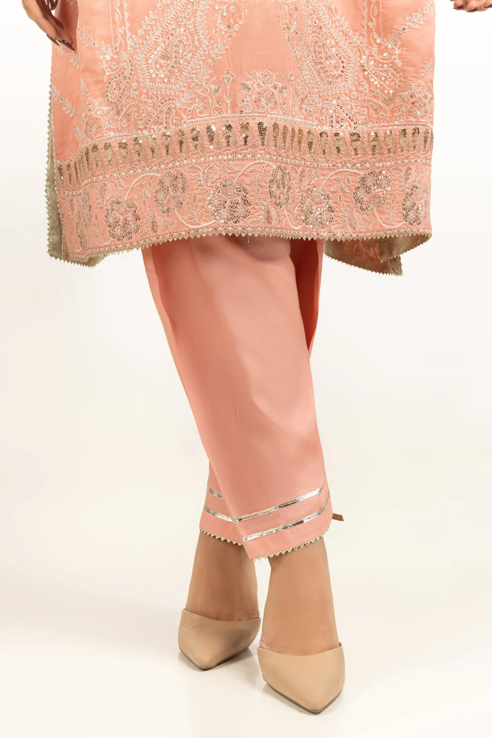 3PC Viscose Rawsilk Embroidered Suit - Image 6