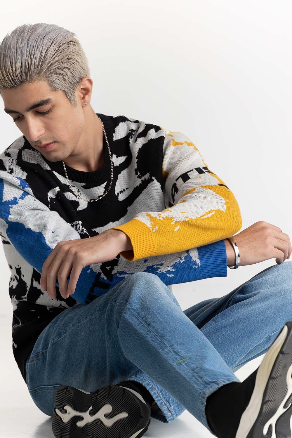 Abstract Jacquard Sweater - Image 2