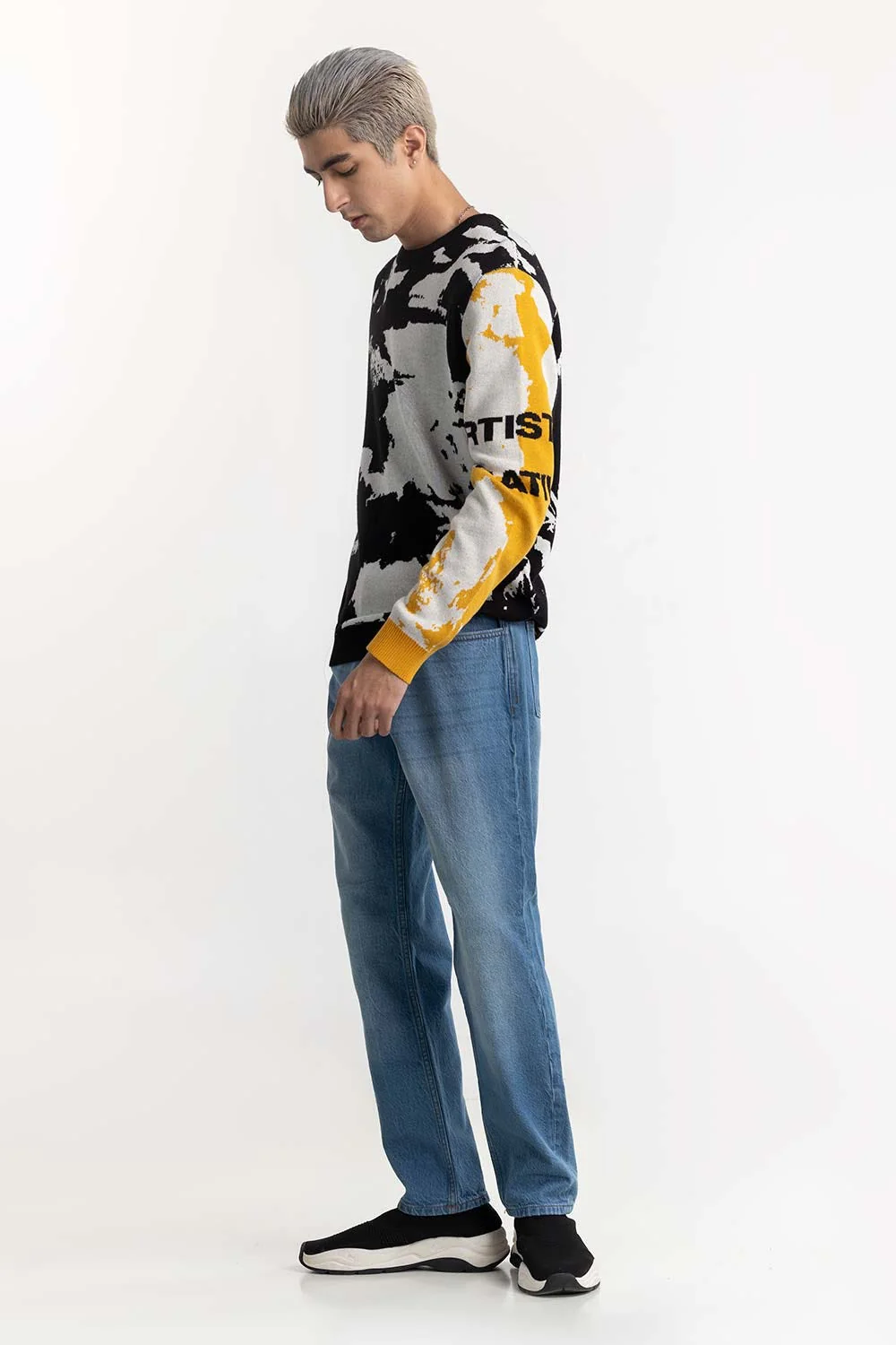 Abstract Jacquard Sweater - Image 4