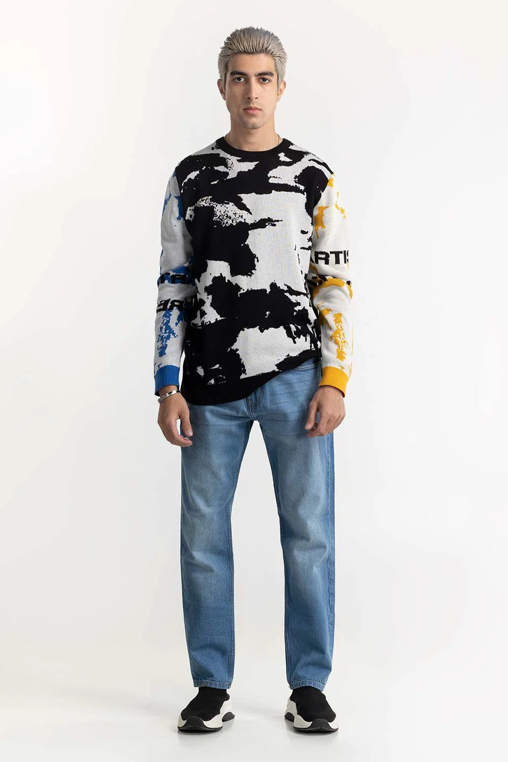 Abstract Jacquard Sweater - Image 5