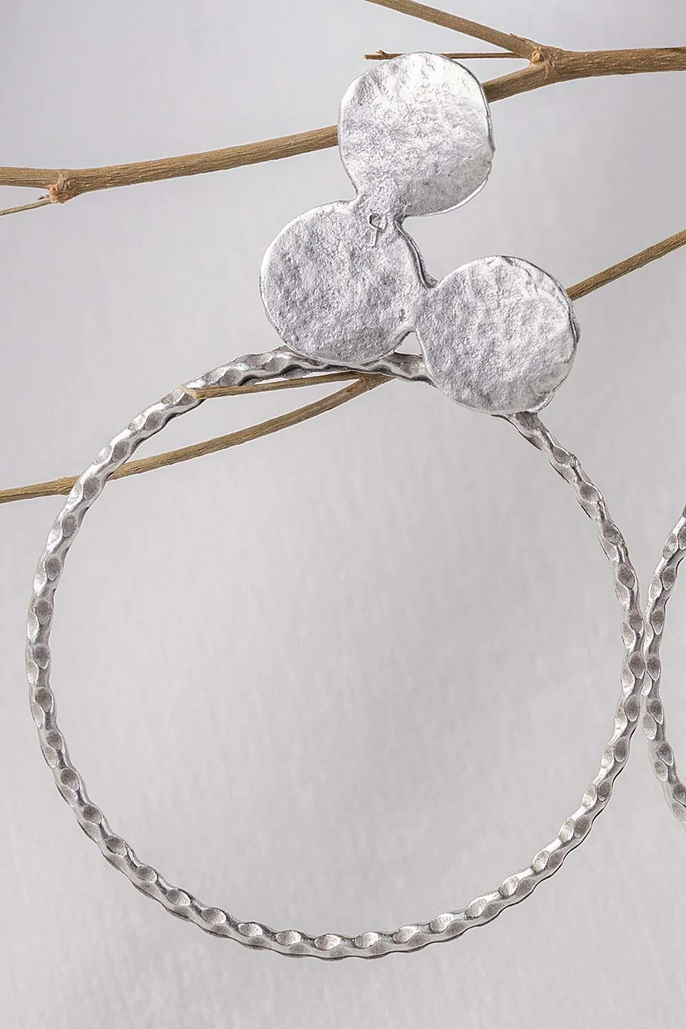 Abstract Silver Earrings - Image 2
