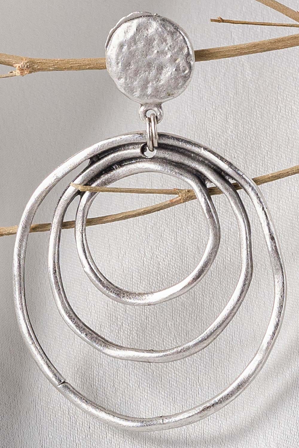 Abstract Silver Earrings - Image 2