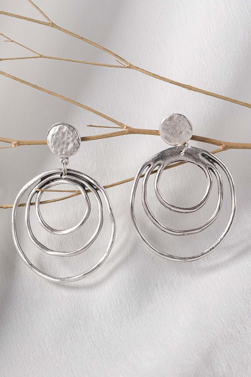 Abstract Silver Earrings - Image 3