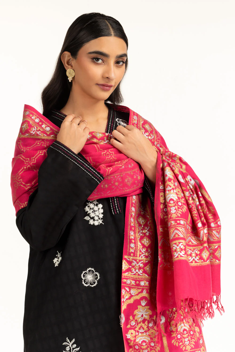 Acrylic Block Printed Shawl - Image 2