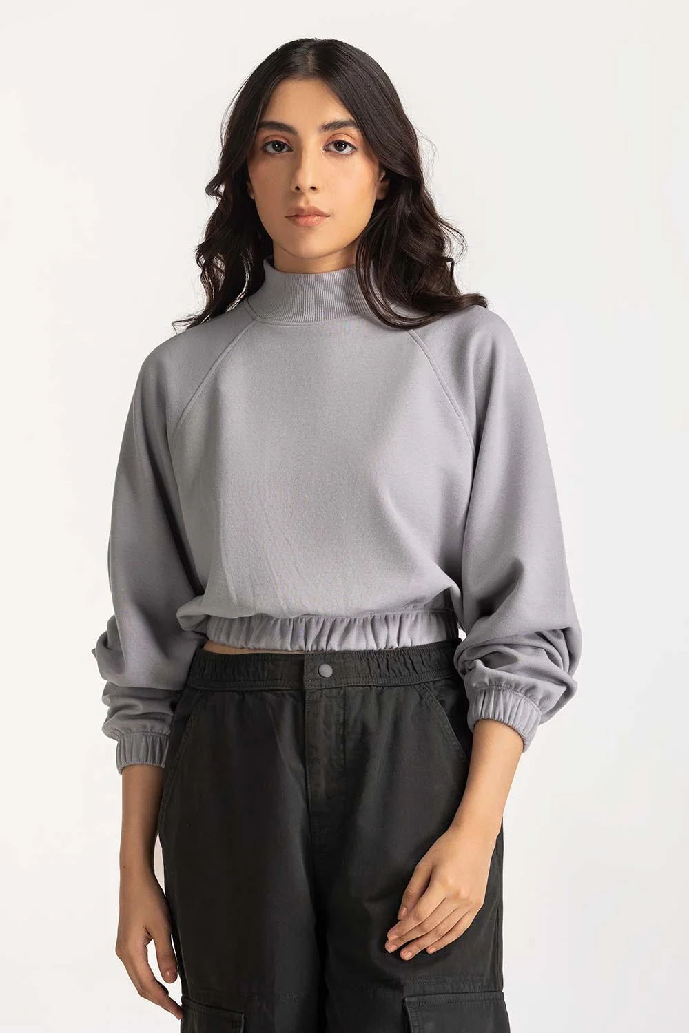 Basic Mock Neck Sweatshirt - Image 2