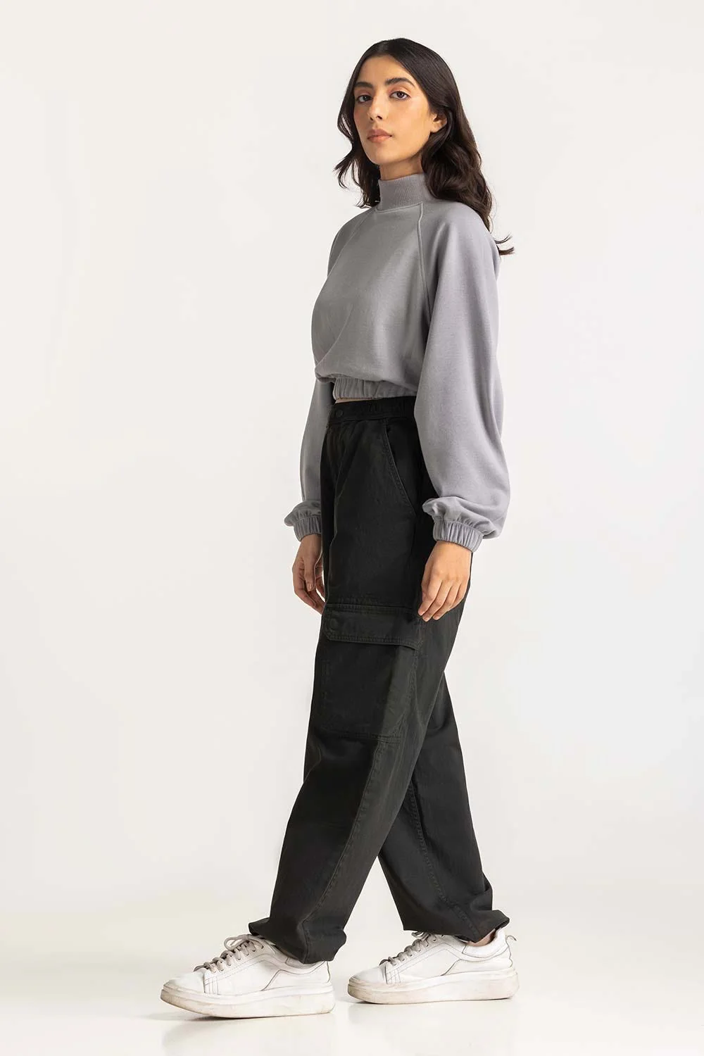 Basic Mock Neck Sweatshirt - Image 6