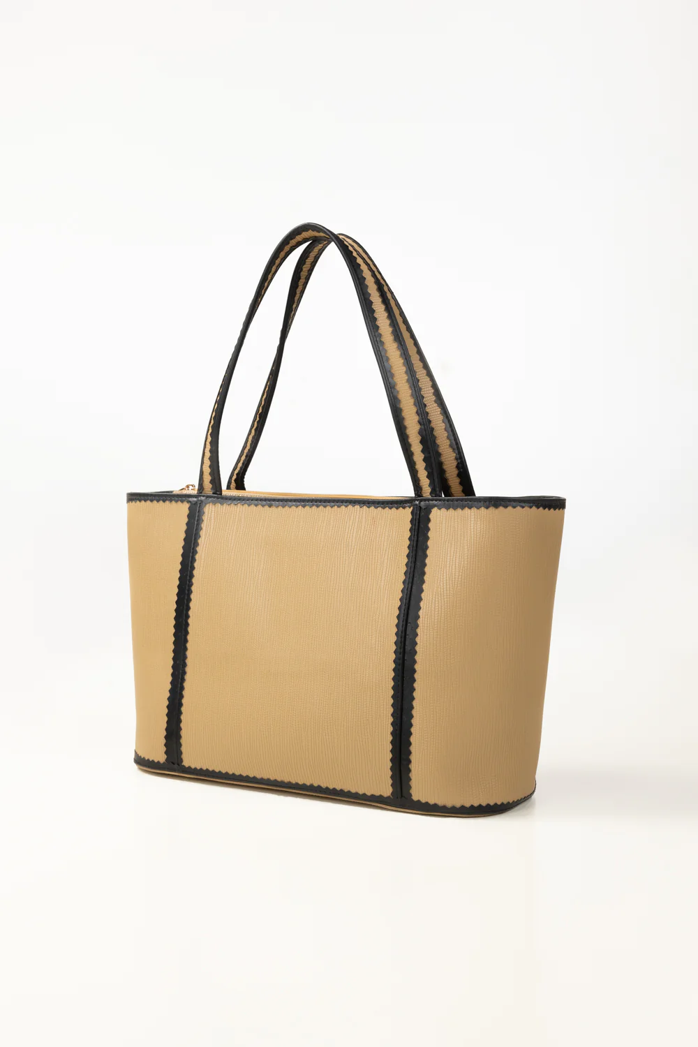 Beige Black Tote Bag - Image 2