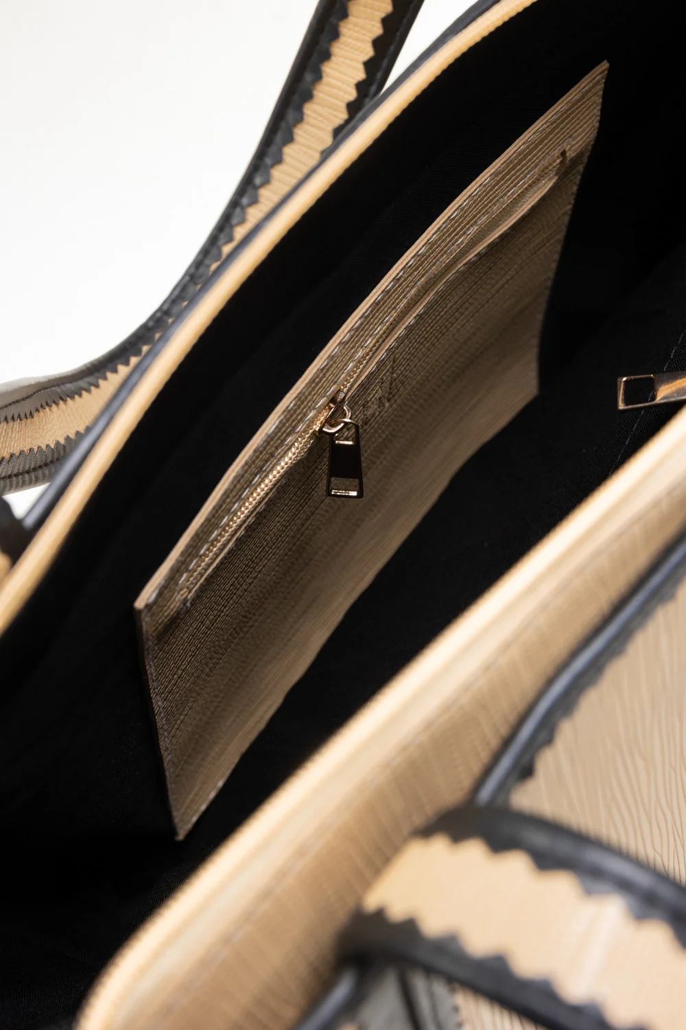 Beige Black Tote Bag - Image 4