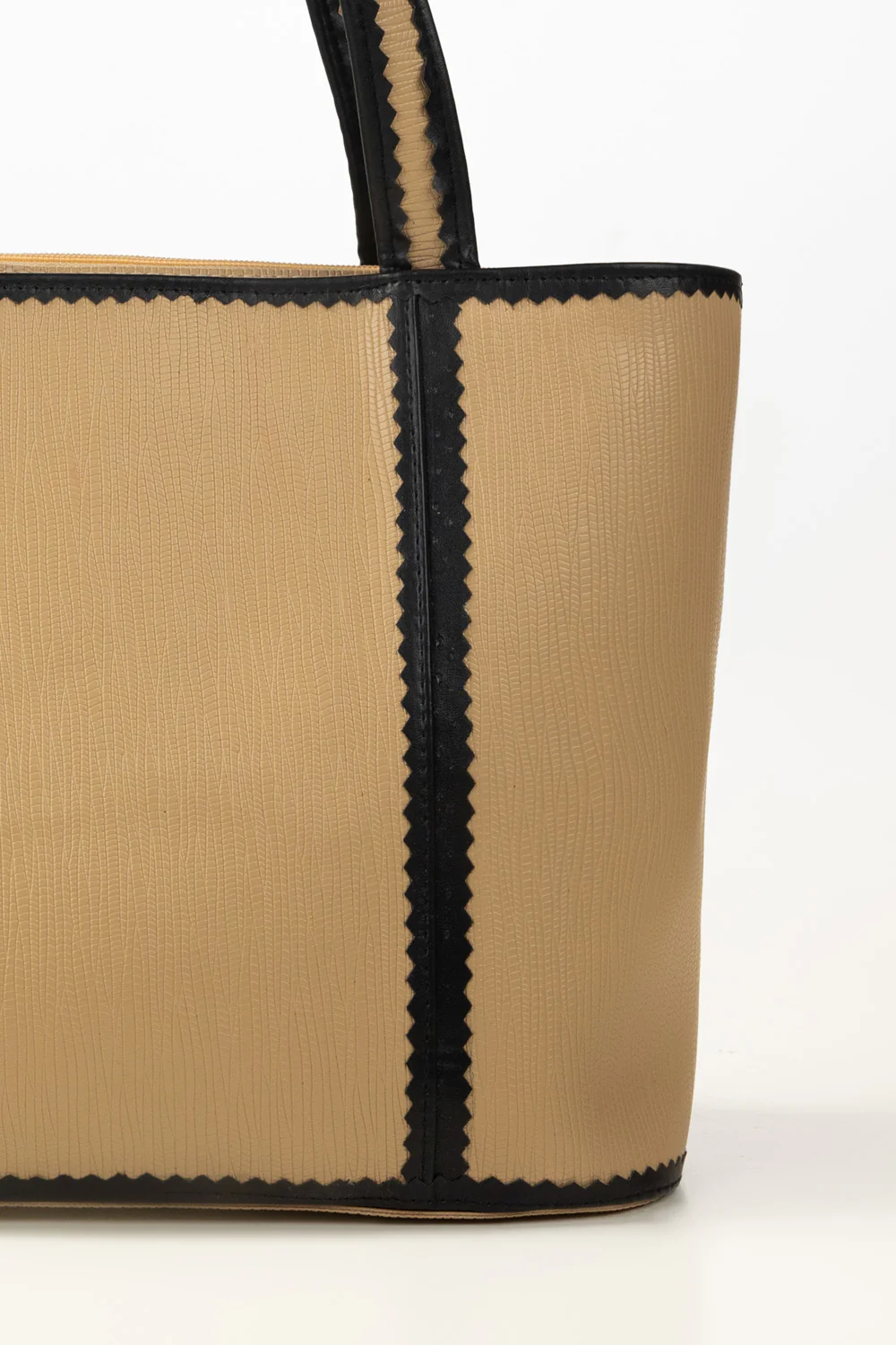 Beige Black Tote Bag - Image 5