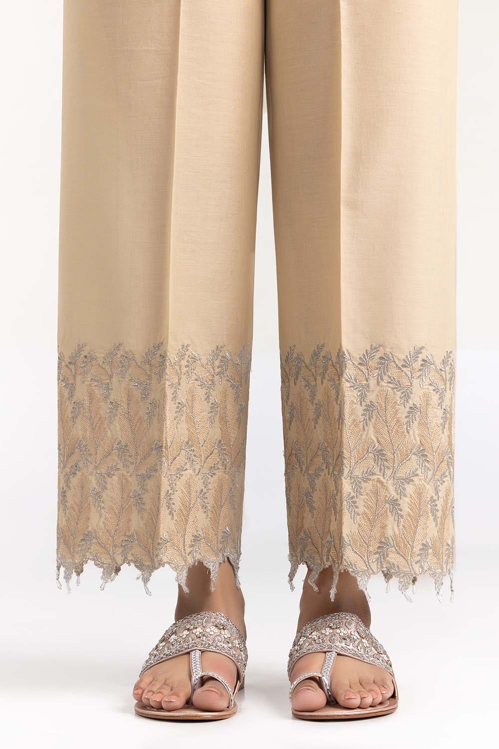 Beige Cambric Festive Trousers - Image 2