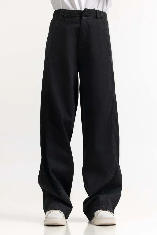 Black Basic Non Denim Jeans - Image 3