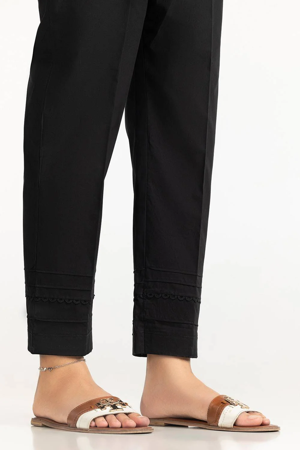 Black Cambric Embellished Trouser - Image 2