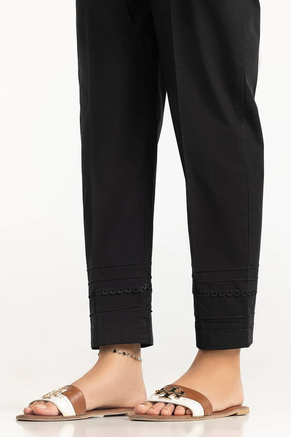 Black Cambric Embellished Trouser - Image 3