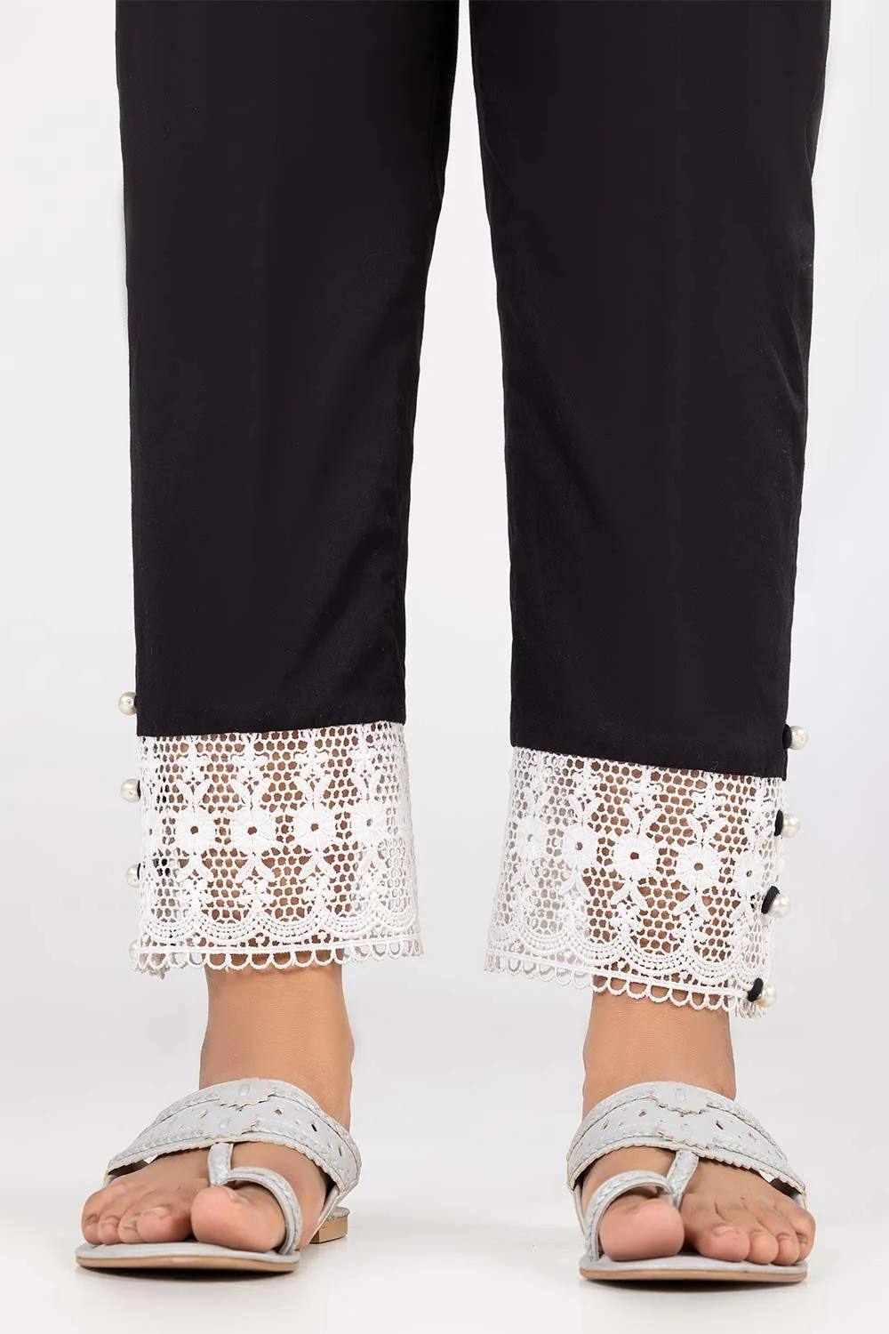 Black Cambric Fashion Trousers - Image 2