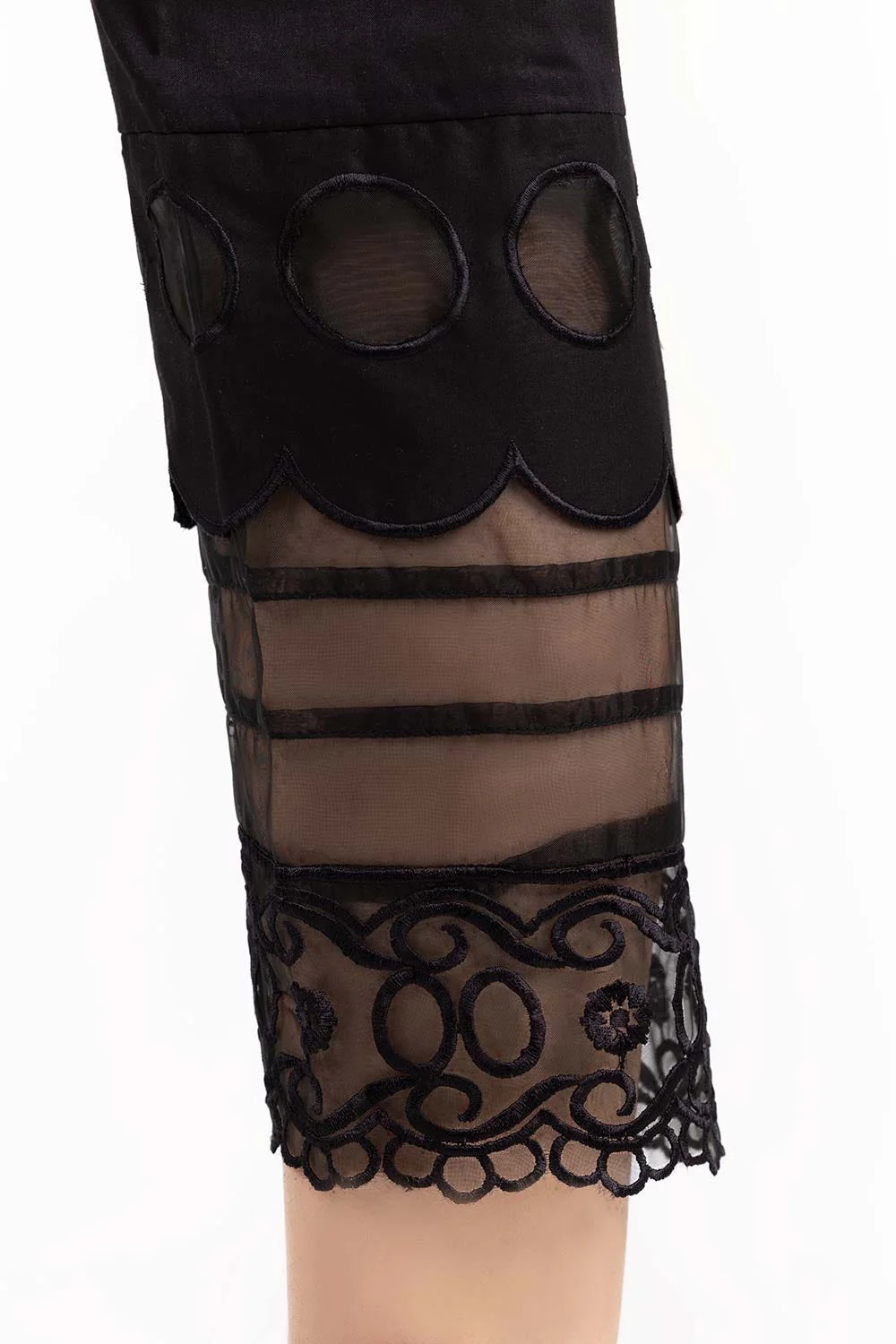Black Cambric Festive Trousers - Image 3