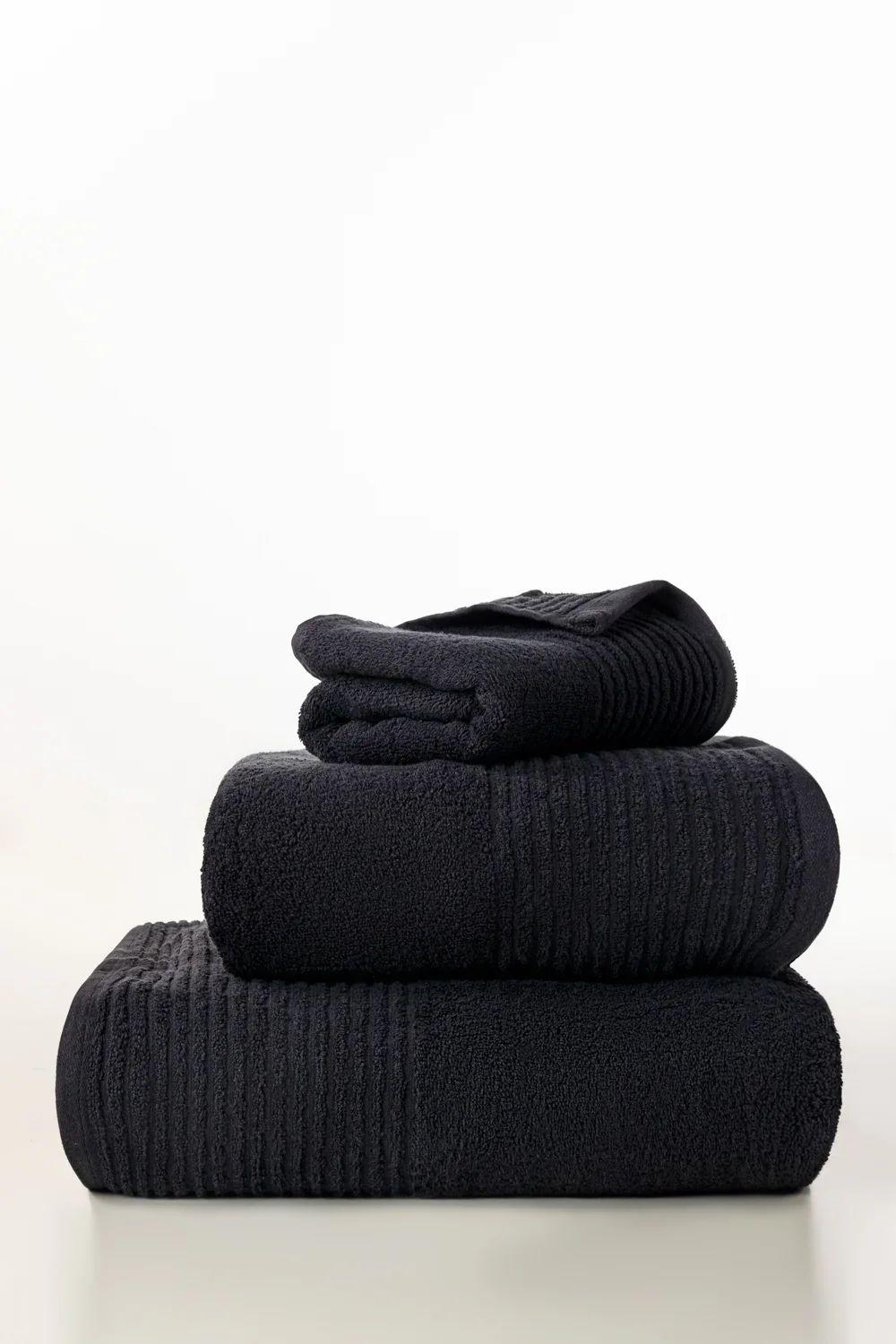 Black Combed Towel Plain - Image 2