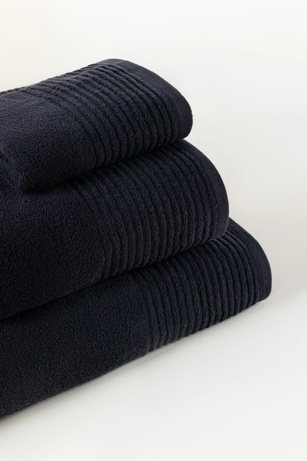 Black Combed Towel Plain - Image 3