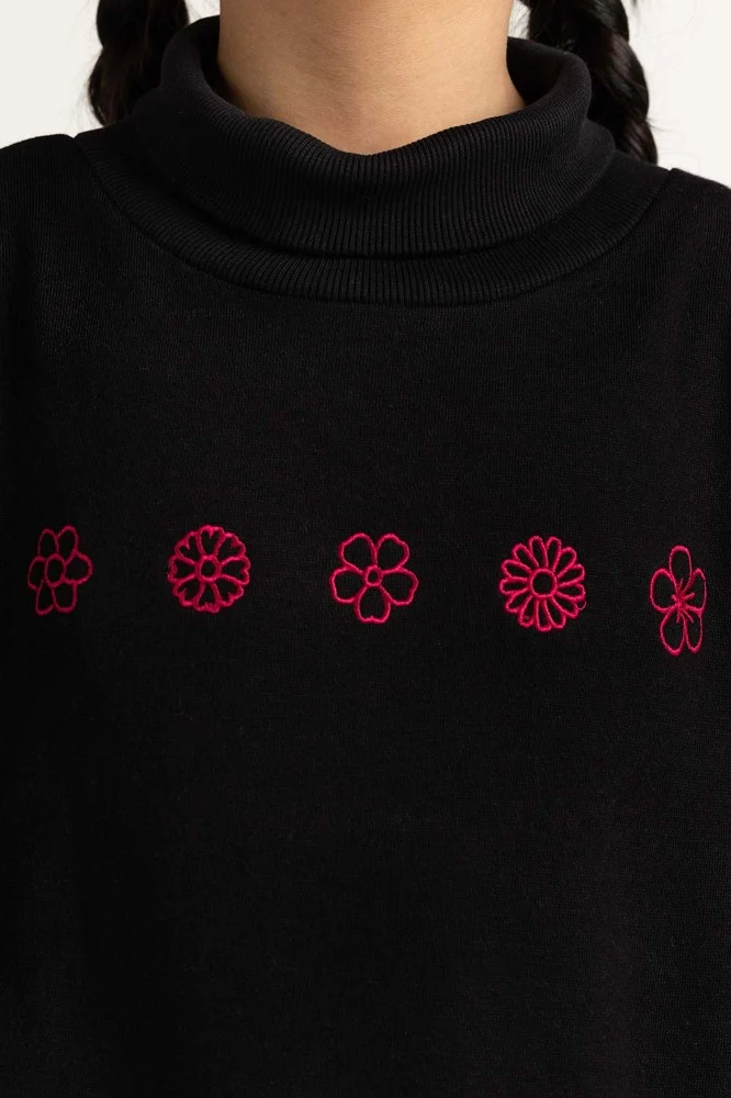 Black Embroidered Sweatshirt - Image 6