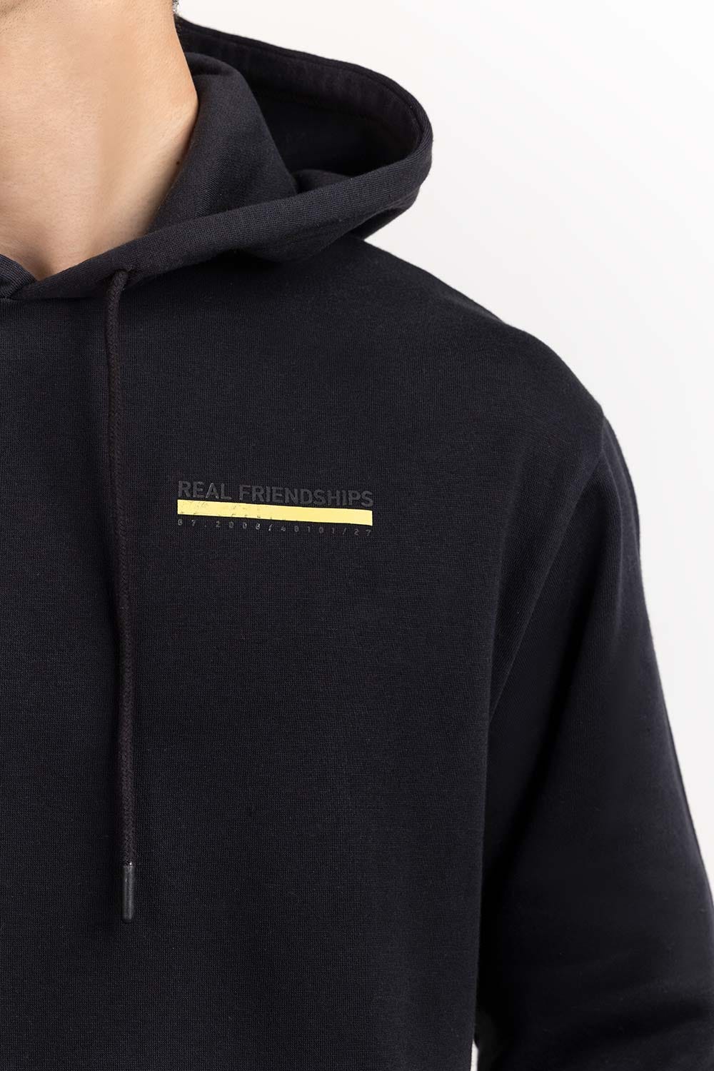 Black Knit Regular Hoodie - Image 3