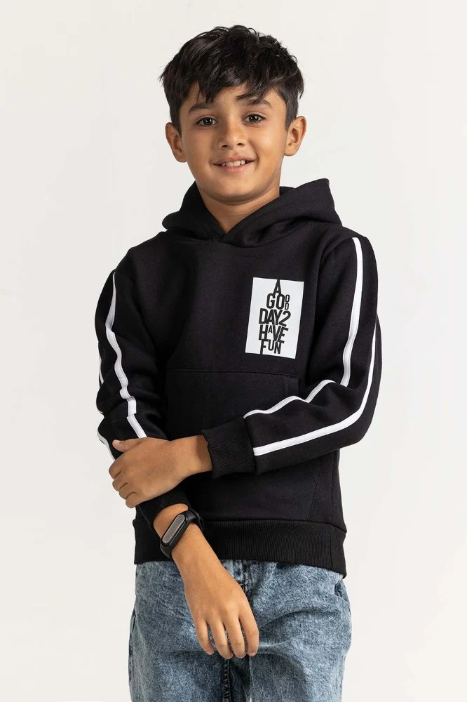 Black Printed Sweatshirt