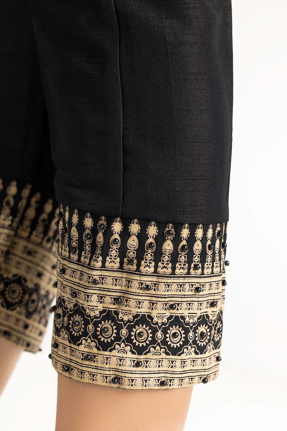 Black Raw Silk Trousers - Image 3