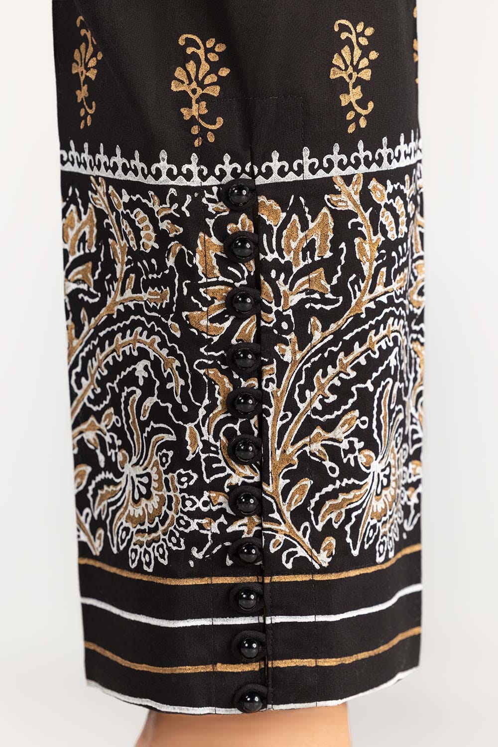 Black Screen Printed Cambric Trousers - Image 3