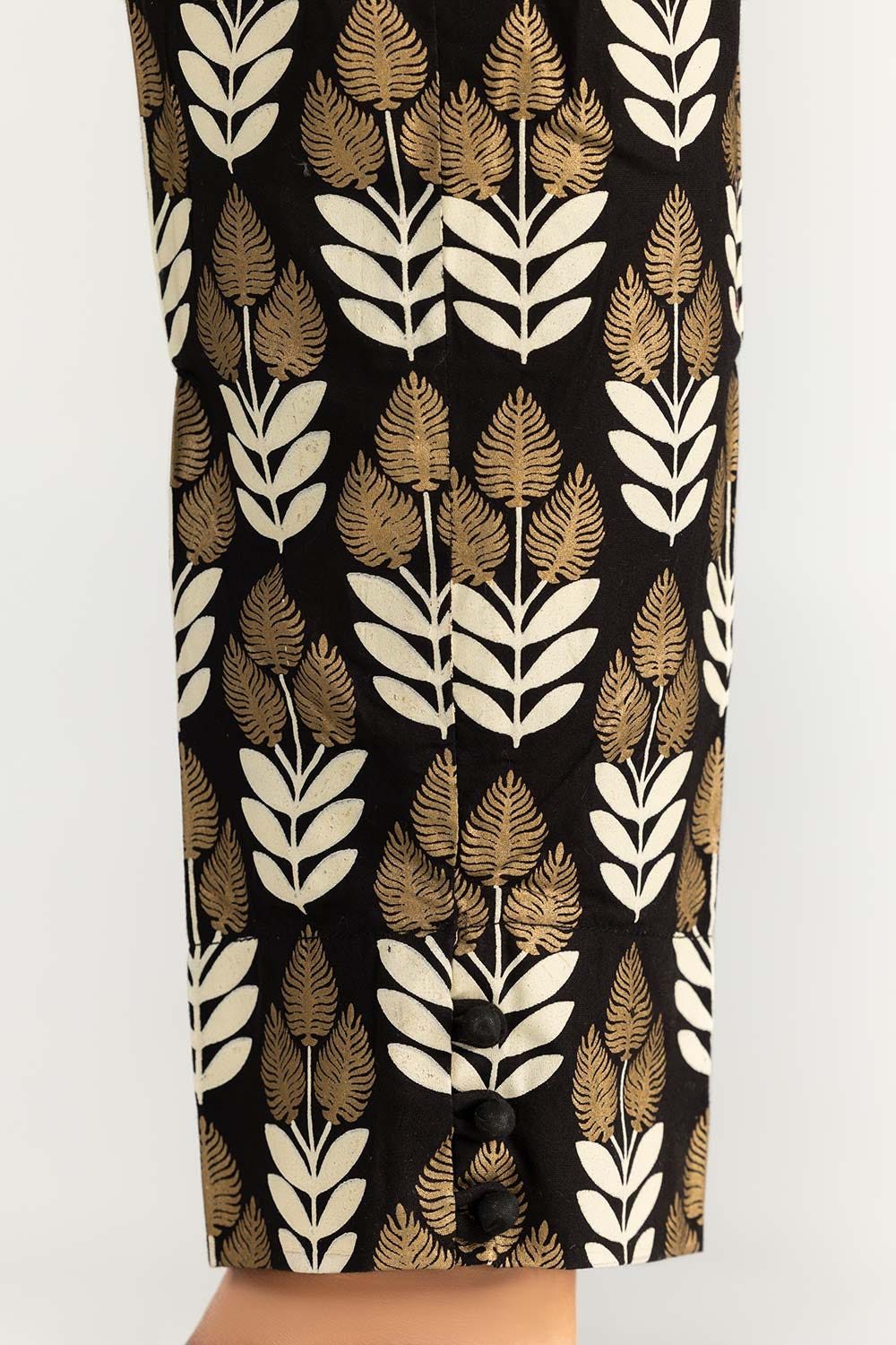 Black Screen Printed Cambric Trousers - Image 3
