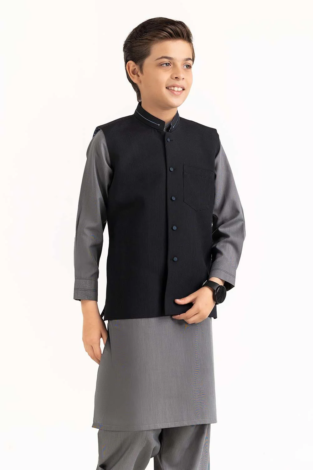 Black Stylized Waist Coat KWC-PD23-004 - Image 2