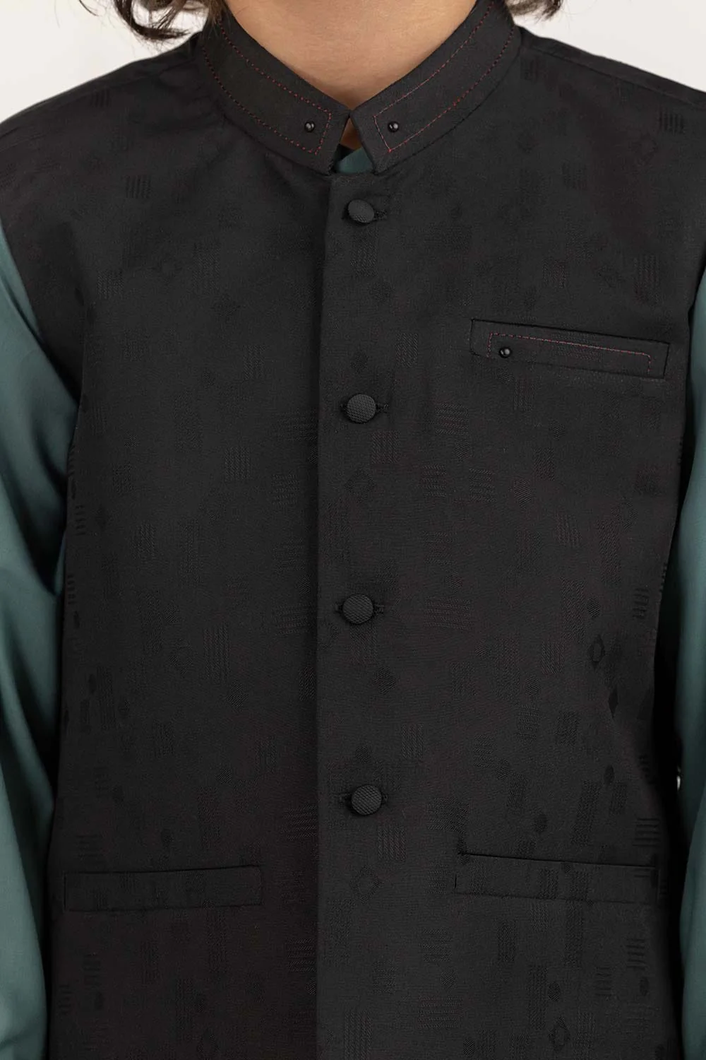 Black Stylized Waist Coat KWC-PD23-007