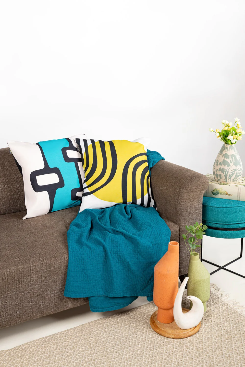 Blue Abstract Digital Printed Cushion Cover - Image 4