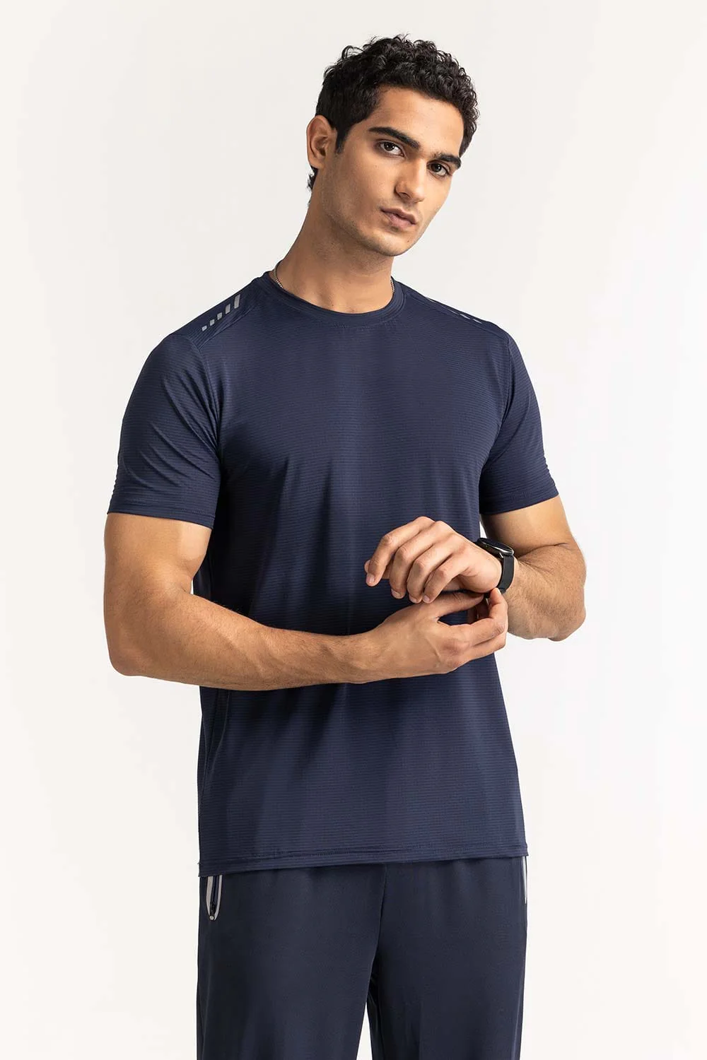 Blue Textured Tee - Image 6