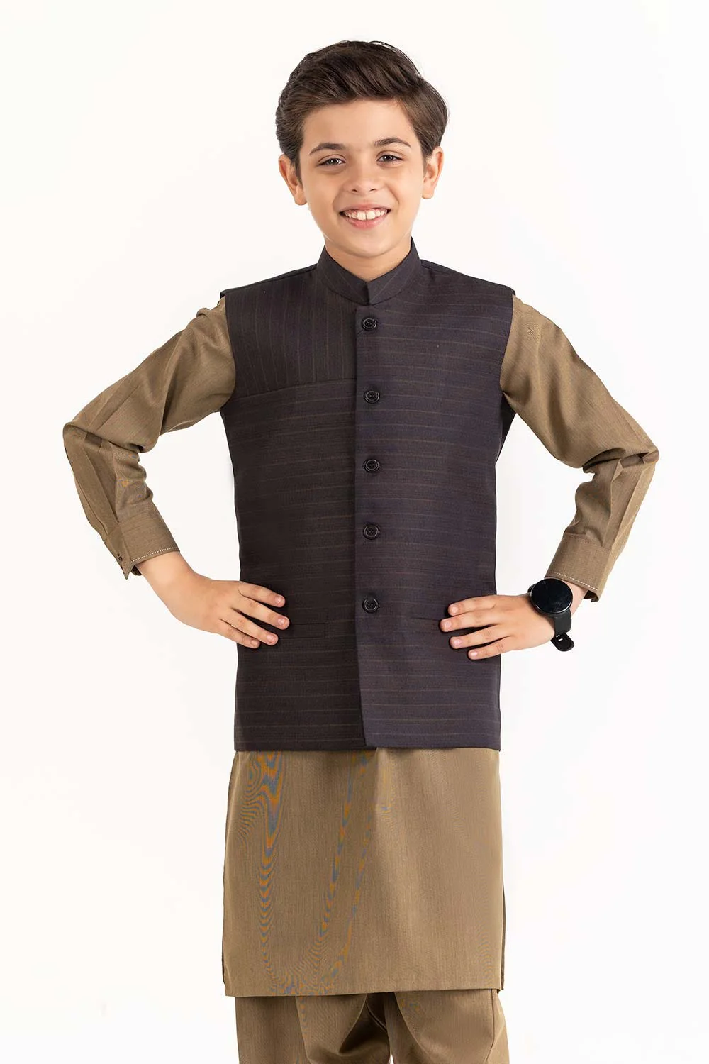 Brown Stylized Waist Coat KWC-PD23-003 - Image 2