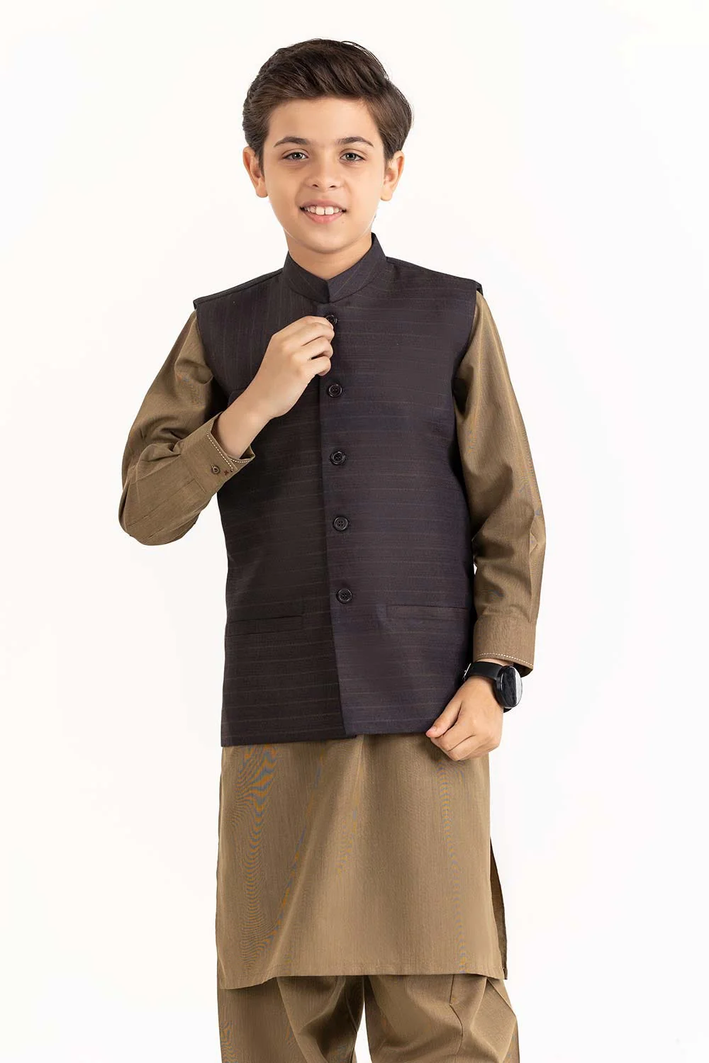 Brown Stylized Waist Coat KWC-PD23-003 - Image 3