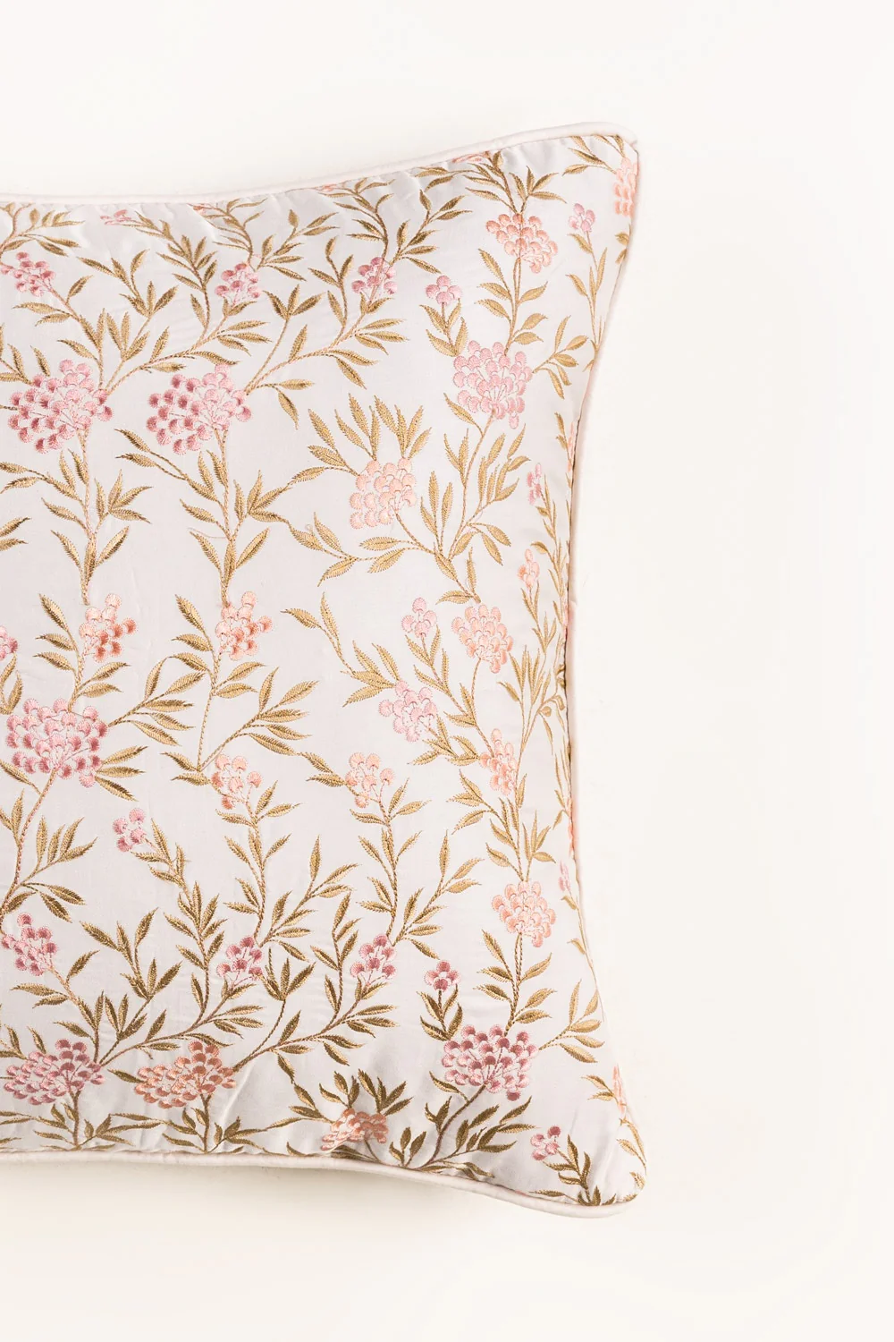 Butter Cream T-400 Embroidered Square Cushion Cover - Image 2