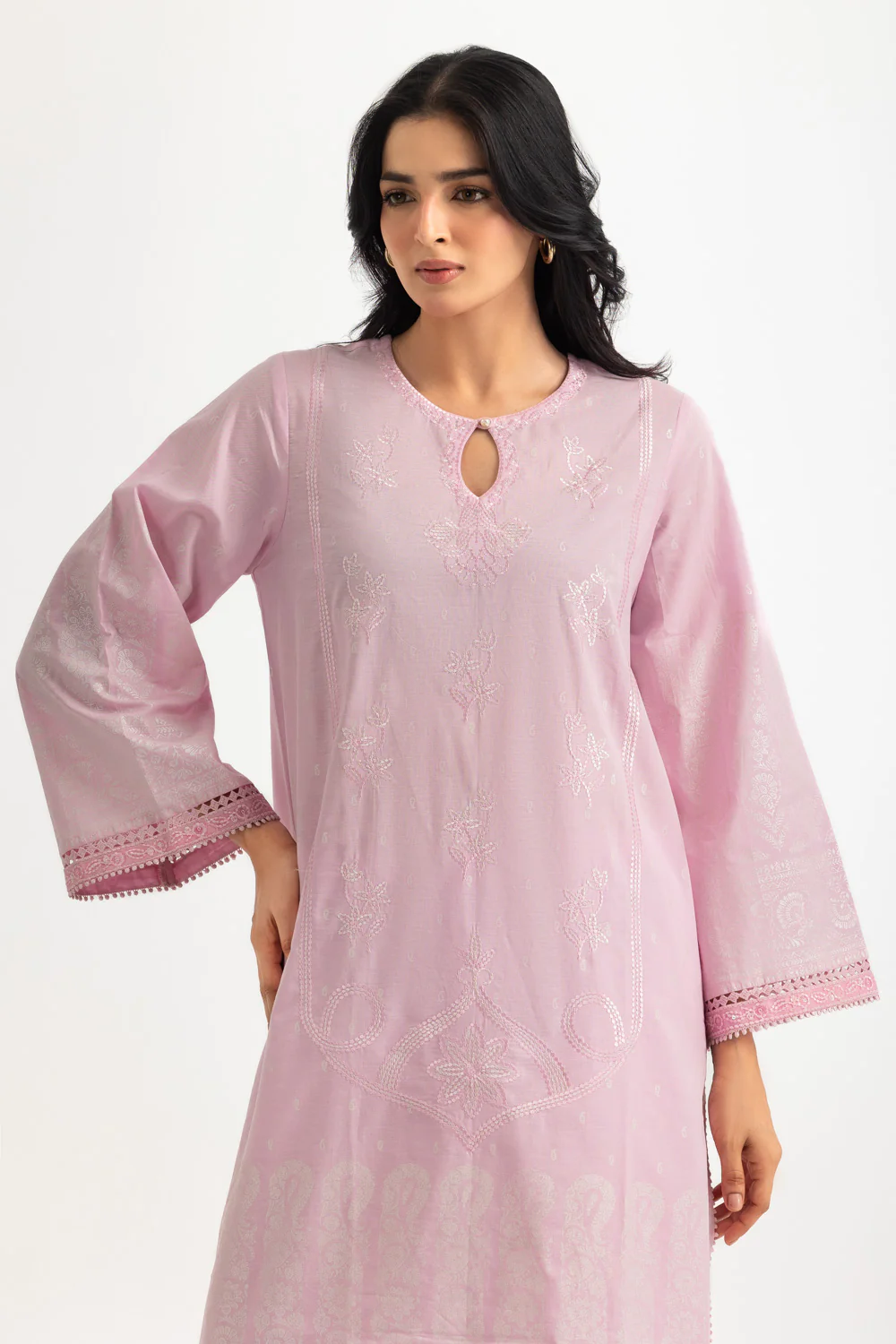 Cambric Block Printed Co-Ord Set With Embroidered - Image 3