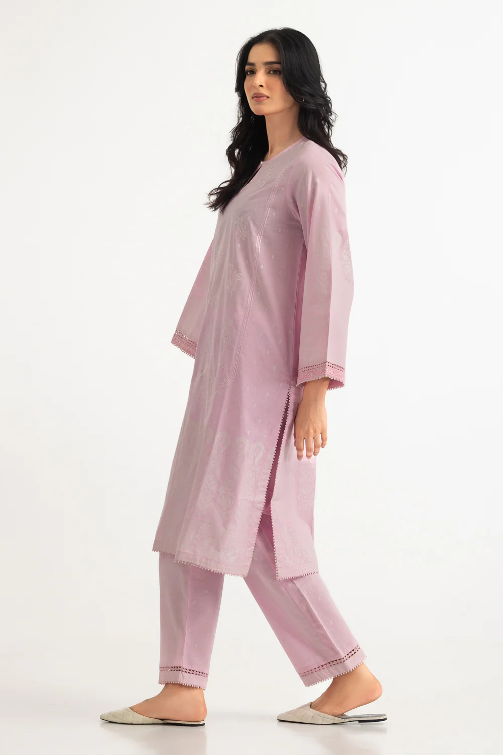 Cambric Block Printed Co-Ord Set With Embroidered - Image 4