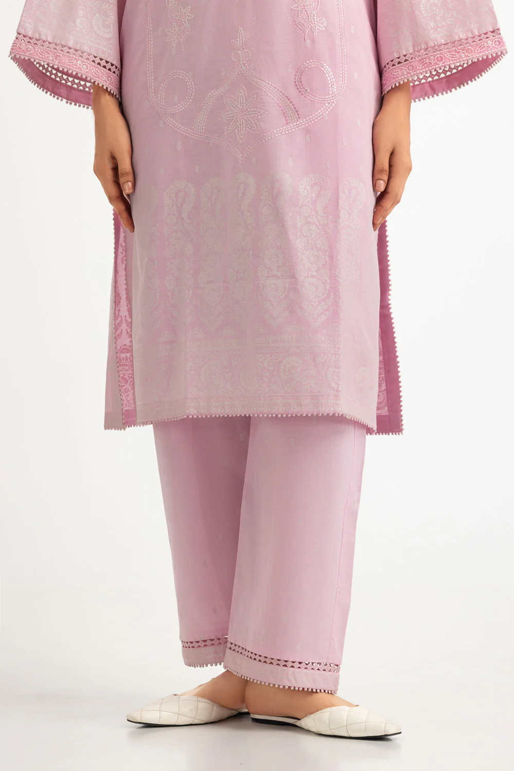 Cambric Block Printed Co-Ord Set With Embroidered - Image 6