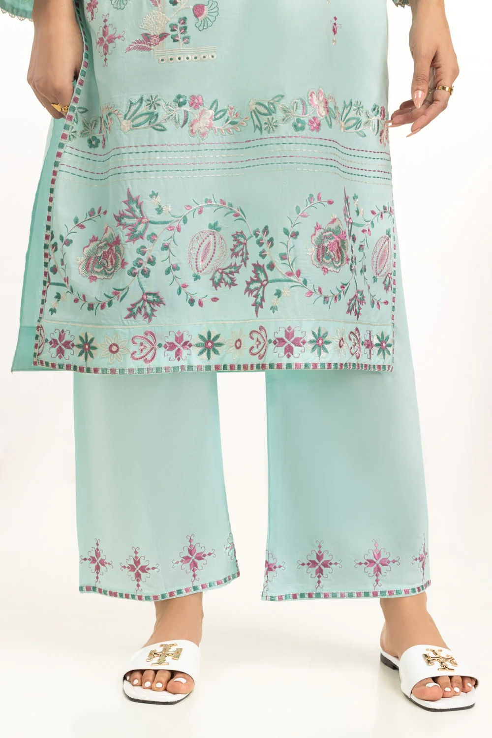 Cambric Embroidered Co-Ord Set - Image 6