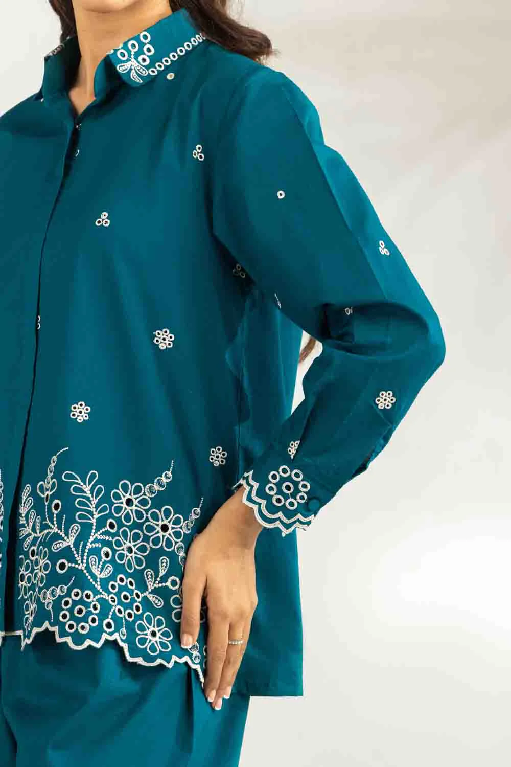 Cambric Embroidered Co-Ord Set - Image 2
