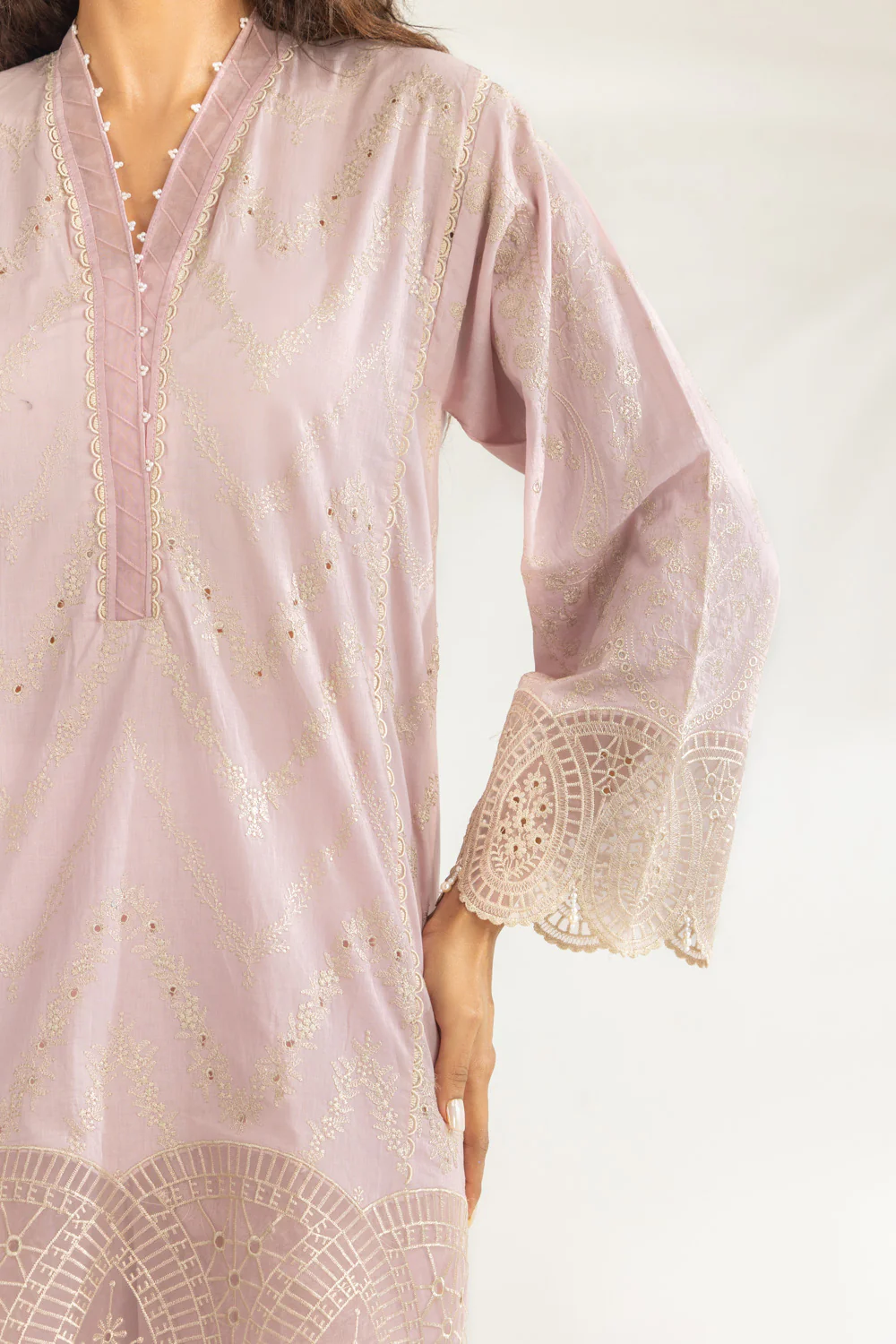 Cambric Embroidered Co-Ord Set - Image 2