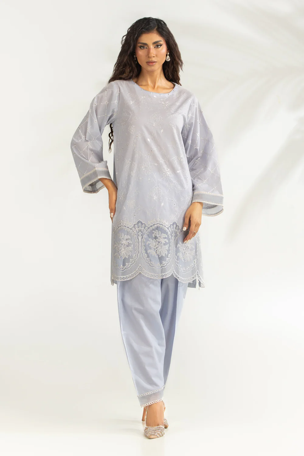 Cambric Embroidered Co-Ord Set - Image 3