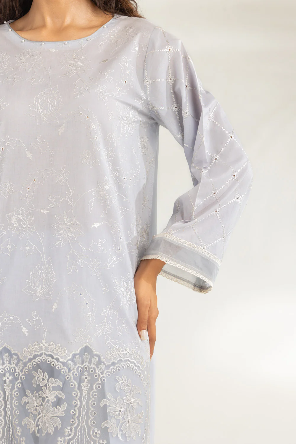 Cambric Embroidered Co-Ord Set - Image 5