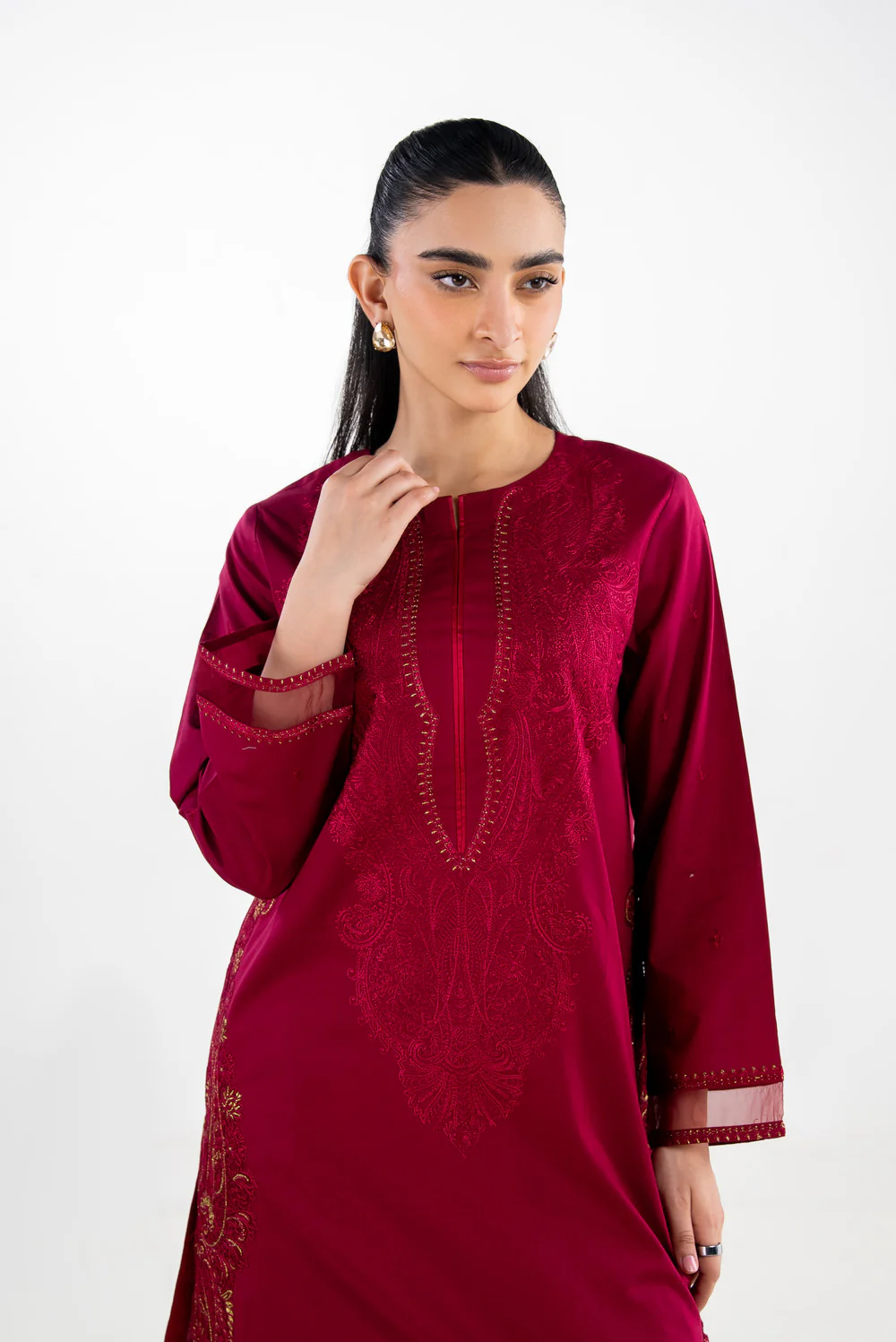 Cambric Embroidered Co-Ord Set - Image 2