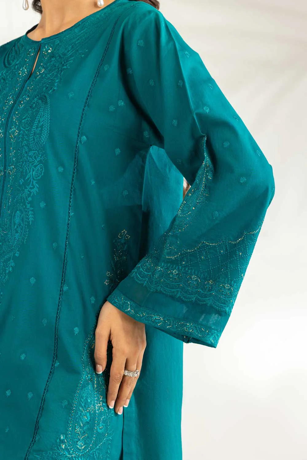Cambric Embroidered Co-Ord Set - Image 2
