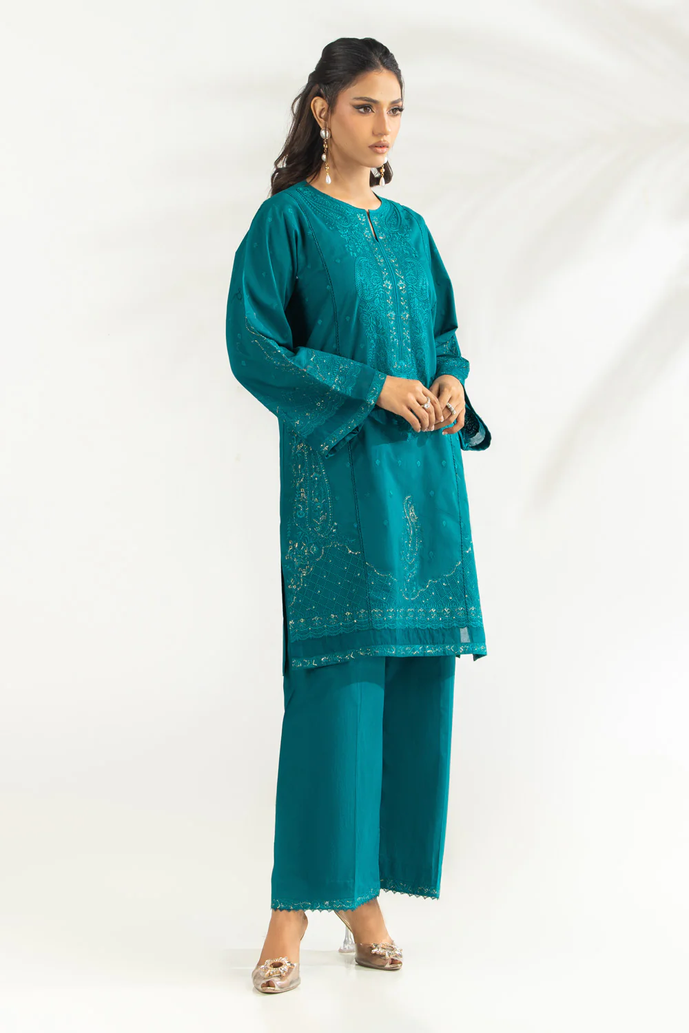 Cambric Embroidered Co-Ord Set - Image 4