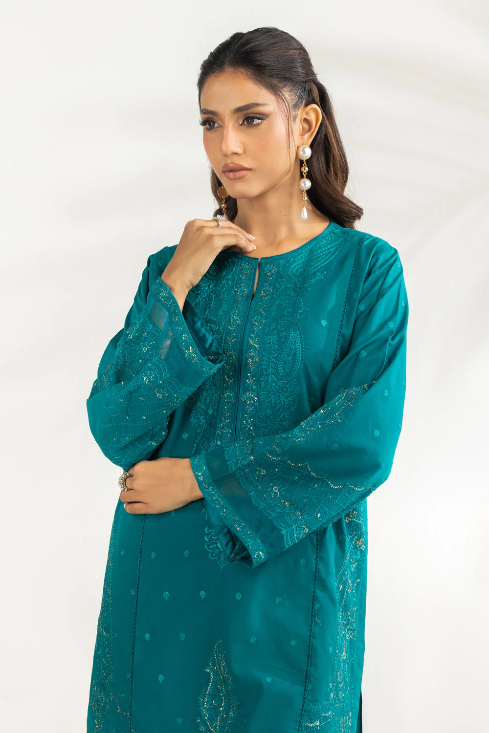 Cambric Embroidered Co-Ord Set - Image 5