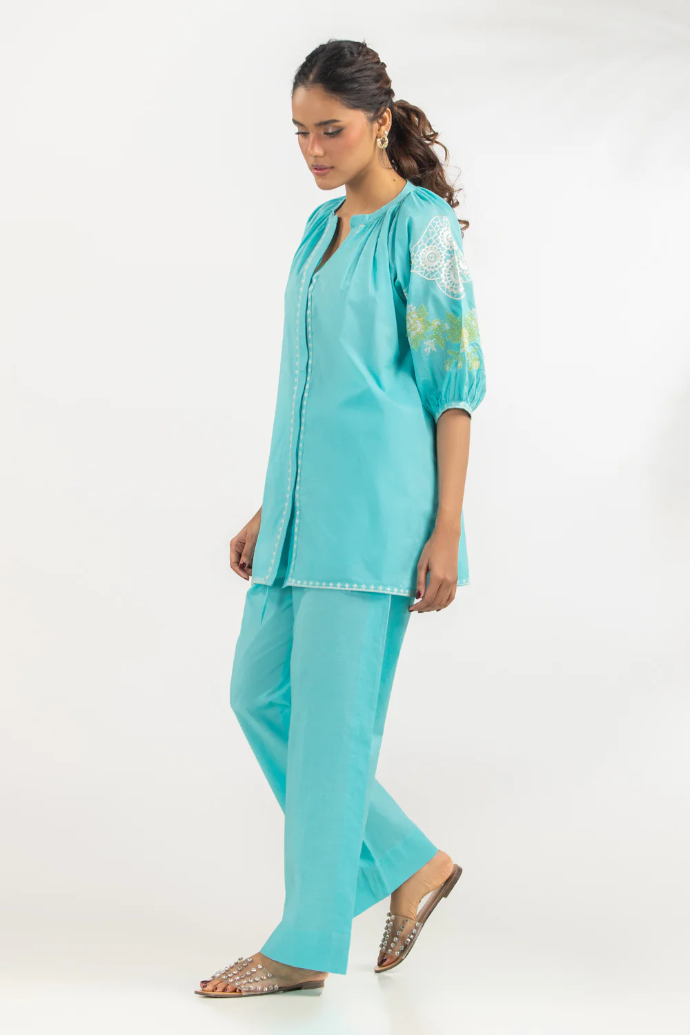 Cambric Embroidered Co-Ord Set - Image 3