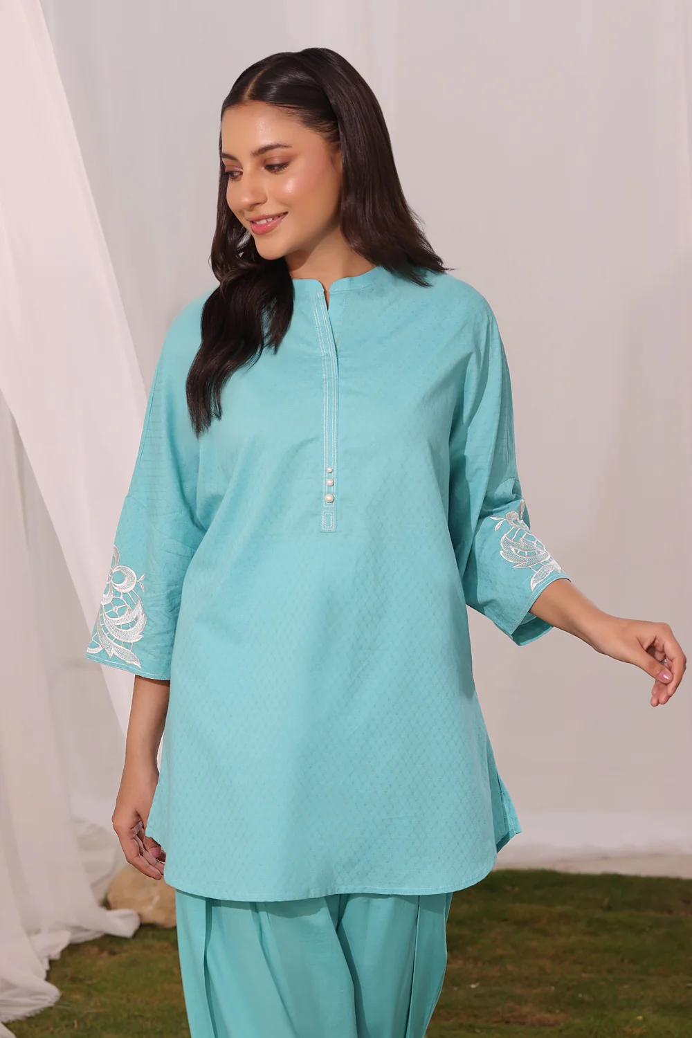 Cambric Embroidered Co-Ord Set - Image 5